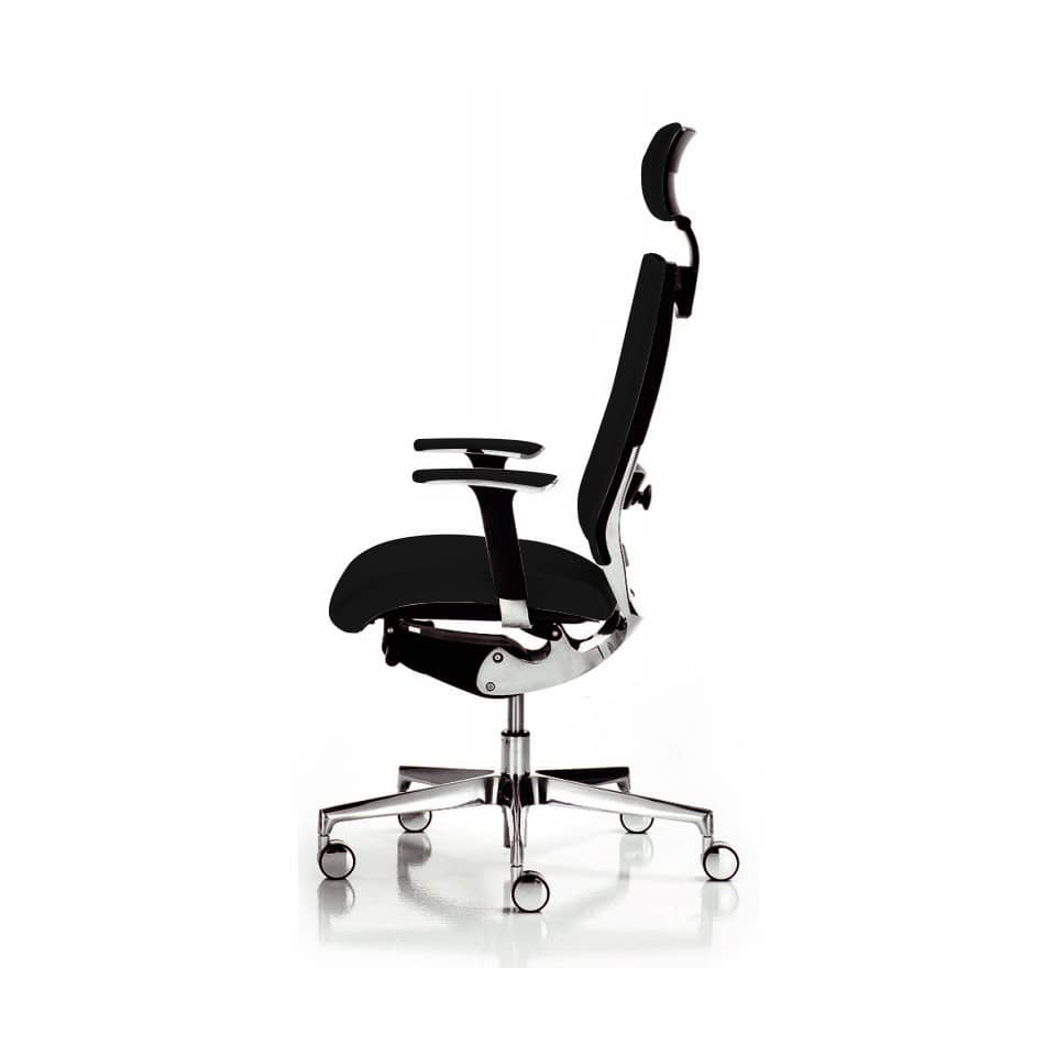 Sedia semidirezionale girevole Unisit Concept COTPG ergonomica con poggiatesta rivestimento similpelle nero - COTPG/KN