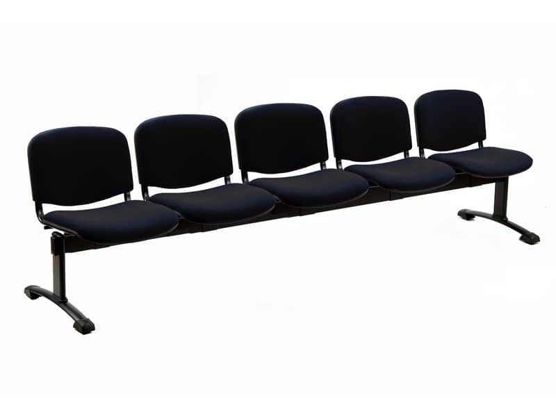 Panca 5 posti attesa Unisit Dado D55P - rivestimento ignifugo nero D55P/IN