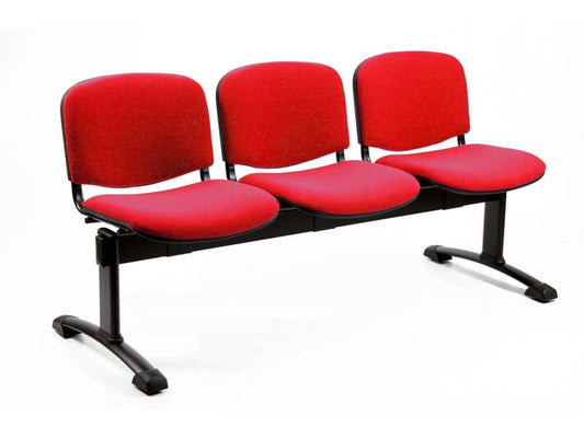 Panca 3 posti attesa Unisit Dado D53P - rivestimento ignifugo rosso D53P/IR