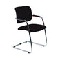 Sedia visitatore con slitta Unisit Lithium LTLT struttura cromata - rivest. similpelle nero impilabile LTLT/KN