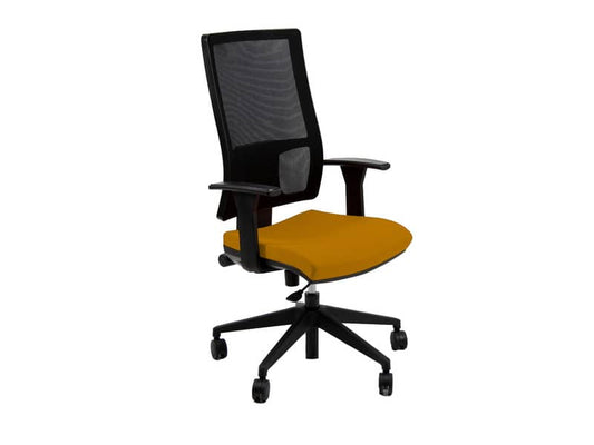 Sedia operativa girevole Unisit Nereide NDA schienele in rete - rivestimento Eco arancione - NDA/EA