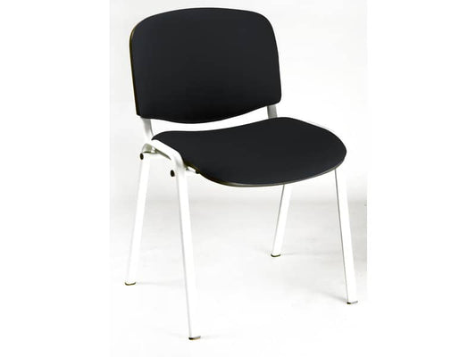 Sedia visitatore 4 gambe Unisit Dado D5B acciaio bianco - rivestimento eco nero - Conf. 2 pezzi - D5B/2/EN