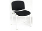 Sedia visitatore 4 gambe Unisit Dado D5B acciaio bianco - rivestimento eco nero - Conf. 2 pezzi - D5B/2/EN