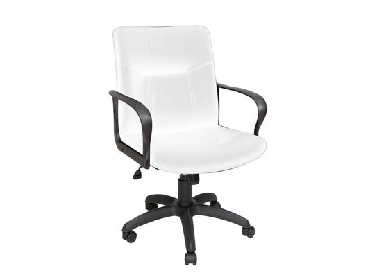 Poltrona direzionale girevole Unisit Eridanus ERD Eco Smart schienale basso - rivestimento similpelle bianco -ERD/KQ