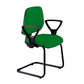 Sedia operativa visitatore Unisit Leda LDS Eco smart su slitta - rivestimento Eco - verde - LDS/EV