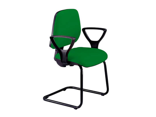 Sedia operativa visitatore Unisit Leda LDS Eco smart su slitta - rivestimento Eco - verde - LDS/EV
