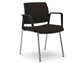 Sedia visitatore 4 gambe Unisit Kind KI4GNBR rivestimento pelle nero - con braccioli - KI4GNBR/PN
