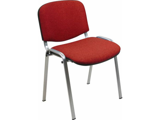 Sedia visitatore 4 gambe Unisit Dado D5G acciaio grigio - rivestimento ignifugo rosso - Conf. 2 pezzi - D5G/2/IR