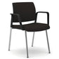 Sedia visitatore 4 gambe Unisit Kind KI4GNBR rivestimento similpelle nero - con braccioli - KI4GNBR/KN