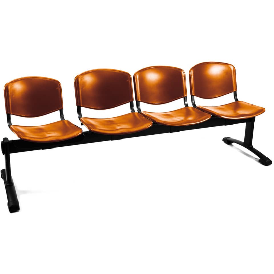 Panca 4 posti attesa Unisit Dado D54P - rivestimento Eco arancione D54P/EA