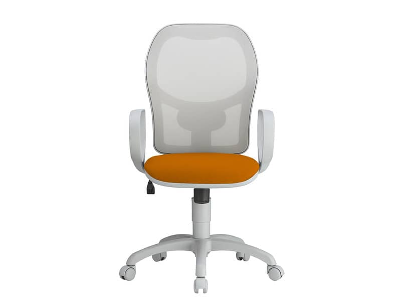 Sedia operativa girevole Unisit Hubble Grafix HUHUGR - schienale in rete - rivestimento Eco arancione - HUHUGR/EA