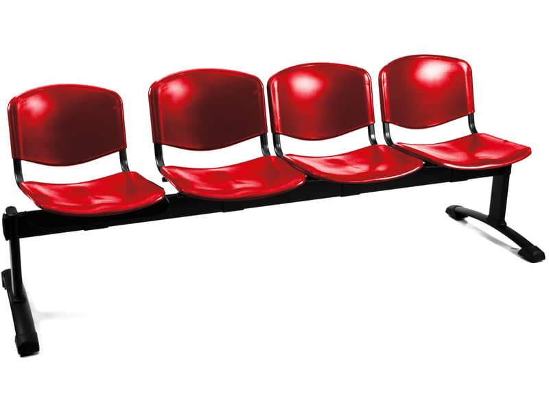 Panca 4 posti attesa Unisit Dado D54P - rivestimento Eco rosso D54P/ER