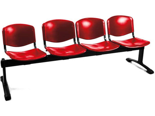 Panca 4 posti attesa Unisit Dado D54P - rivestimento Eco rosso D54P/ER