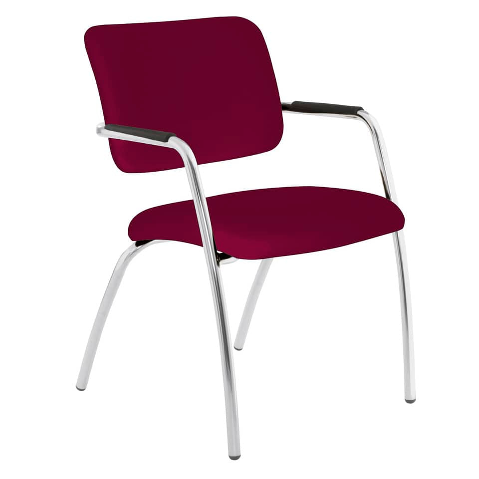 Sedia visitatore a 4 gambe Unisit Lithium LT4G struttura cromata - rivest. ignifugo bordeaux LT4G/ID