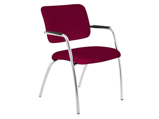 Sedia visitatore a 4 gambe Unisit Lithium LT4G struttura cromata - rivest. ignifugo bordeaux LT4G/ID