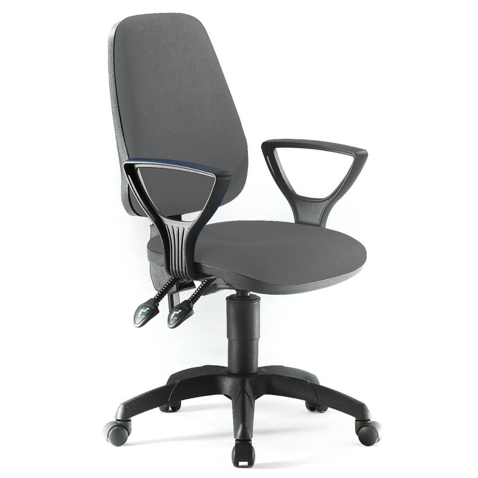Sedia operativa girevole Unisit Leda LDAY Eco smart - schienale alto - rivestimento Eco grigio scuro - LDAY/ET