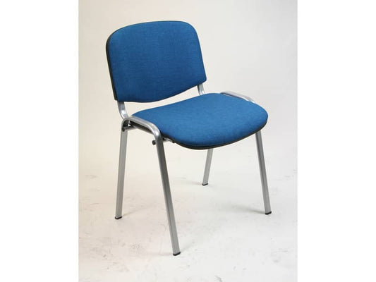 Sedia visitatore 4 gambe Unisit Dado D5C acciaio cromato - rivestimento ignifugo blu - Conf. 2 pezzi - D5C/2/IB