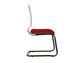 Sedia visitatore semidirezionale Unisit Newair NWBS su slitta - schienale rete bianco - rivest. ignifugo rosso NWBS/IR