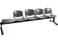 Panca 4 posti attesa Unisit Dado D54PT con tavolino - rivestimento ignifugo grigio scuro - D54PT/IT