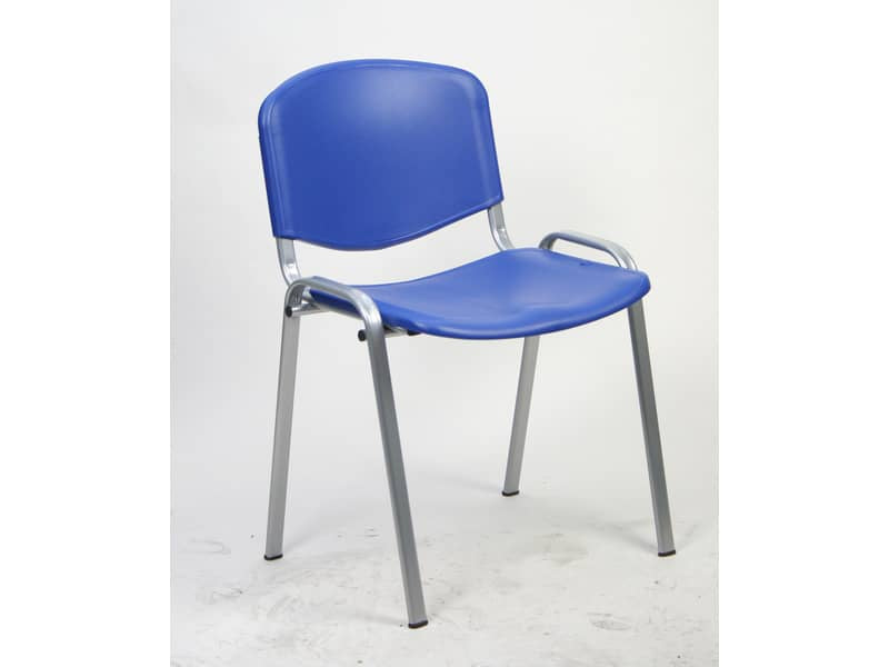 Sedia visitatore a 4 gambe Unisit Dado D5PC - struttura cromo - PPL blu - conf. 2 pezzi - D5PC/2/BL