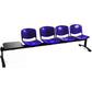 Panca 4 posti attesa Unisit Dado D5P4PT con tavolino - PPL blu D5P4PT/BL
