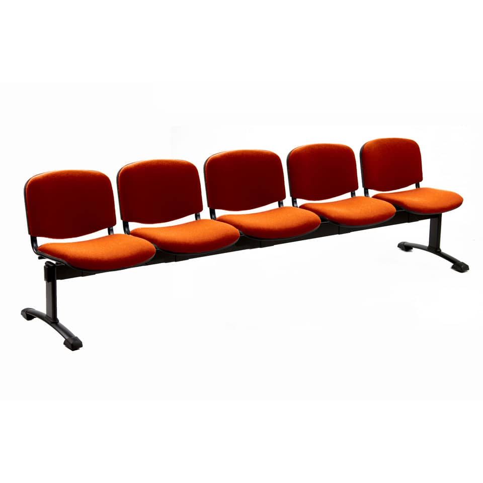 Panca 5 posti attesa Unisit Dado D55P - rivestimento Eco arancione D55P/EA