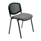 Sedia visitatore 4 gambe Unisit Dado D5N schienale in rete - rivestimento ignifugo grigio scuro Cf. 2 pz D5N/2/IT
