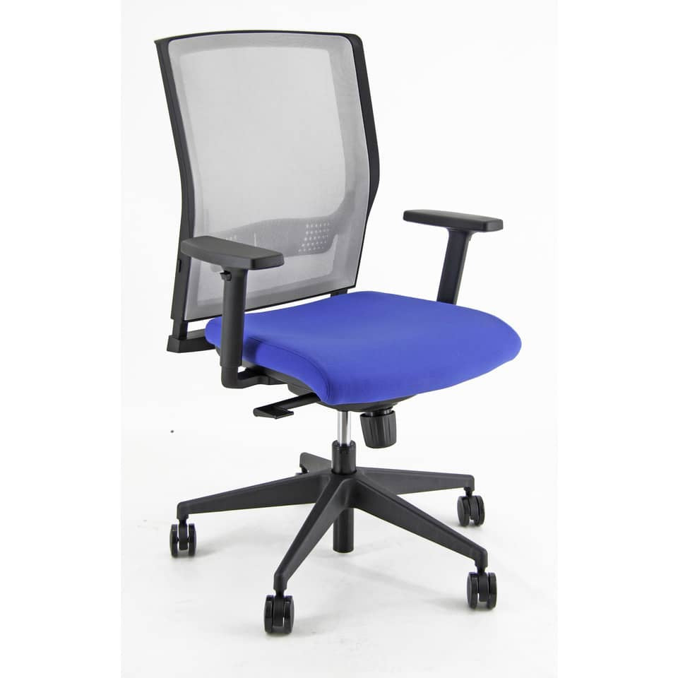 Sedia operativa girevole Unisit X Ray X2 schienale in rete grigio - rivestimento ignifugo blu - X2/IB