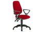 Sedia operativa girevole Unisit Leda LDAY Eco smart - schienale alto rivest. ignifugo rosso con braccioli LDAY/BR/IR