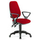 Sedia operativa girevole Unisit Leda LDAY Eco smart - schienale alto rivest. ignifugo rosso con braccioli LDAY/BR/IR