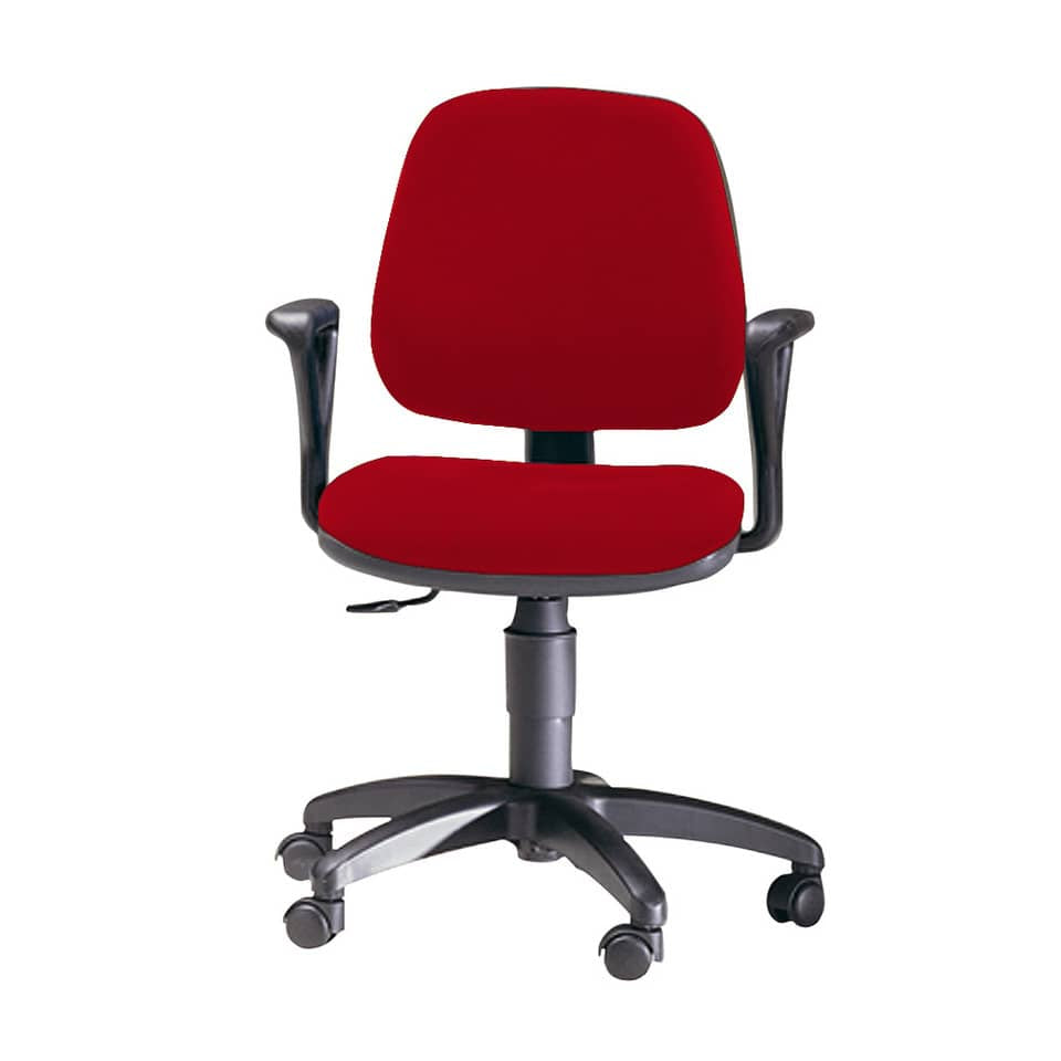 Sedia operativa girevole Unisit Leda LDB Eco smart - schienale basso - rivestimento ignifugo rosso - LDB/IR