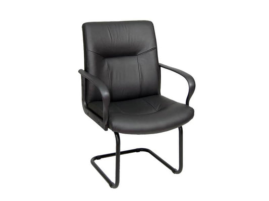 Sedia visitatore direzionale Unisit Eridanus ERV Eco Smart su slitta - rivestimento similpelle nero - ERV/KN