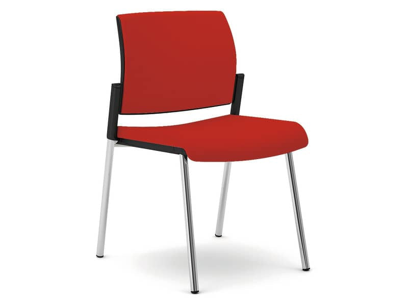Sedia visitatore 4 gambe Unisit Kind KI4GTBB rivestimento ignifugo rosso - KI4GTBB/IR