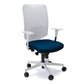Sedia semidirezionale girevole Unisit Newair NWB - schienale rete bianco - rivestimento ignifugo blu - NWB/IB