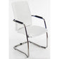 Sedia visitatore con slitta Unisit Lithium LTLTA schienale alto - rivest. pelle bianco - LTLTA/PQ