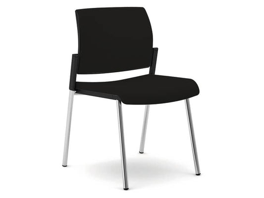Sedia visitatore 4 gambe Unisit Kind KI4GTBB rivestimento ignifugo nero - KI4GTBB/IN
