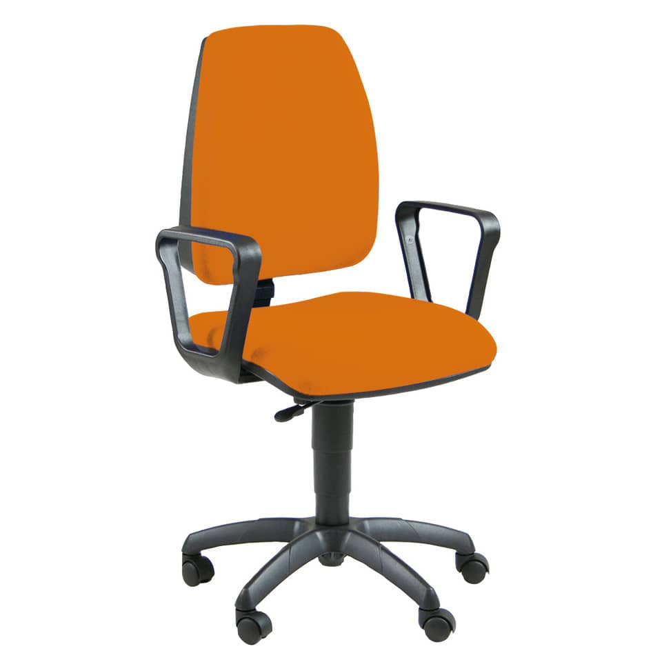 Sedia operativa girevole Unisit Jupiter JUBR Eco smart - rivestimento Eco arancione - con braccioli - JUBR/EA