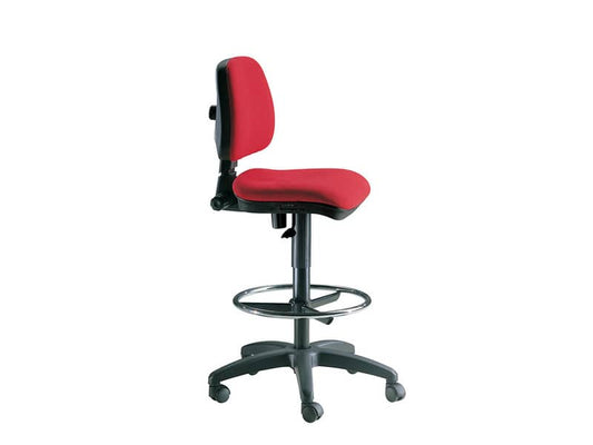 Sgabello tecnico Unisit Esos EO0 seduta alta - poggiapiedi telescopico - rivestimento Eco rosso - EO0/ER