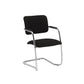 Sedia visitatore con slitta Unisit Lithium LTLT struttura cromata - rivest. ignifugo nero - impilabile LTLT/IN