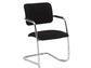 Sedia visitatore con slitta Unisit Lithium LTLT struttura cromata - rivest. ignifugo nero - impilabile LTLT/IN