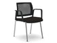 Sedia visitatore 4 gambe Unisit Kind KI4GTBR schienale in rete - rivestimento ignifugo nero - con braccioli KI4GTBR/IN