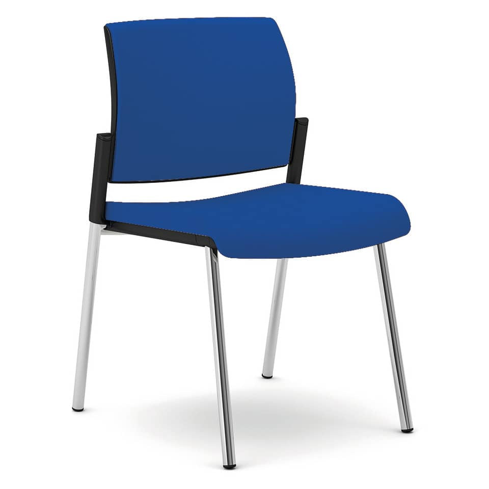 Sedia visitatore 4 gambe Unisit Kind KI4GTBB rivestimento fili di luce blu KI4GTBB/F11