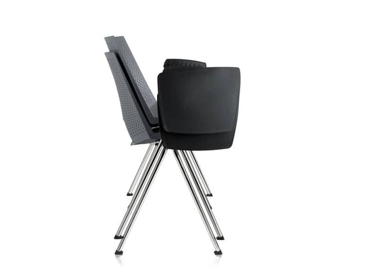 Sedia visitatore a 4 gambe Unisit Strike SKT con tavoletta - PPL blu SKT/BL