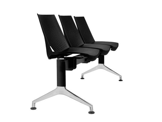 Panca 3 posti attesa Unisit Strike SK3P - schienale fisso - PPL nero SK3P/NE