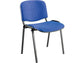 Sedia visitatore 4 gambe Unisit Dado D5S acciaio nero - rivestimento fili di luce blu - Conf. 2 pezzi - D5S/2/F11