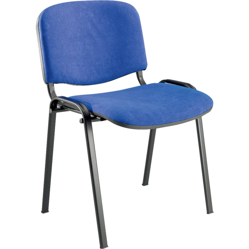 Sedia visitatore 4 gambe Unisit Dado D5S acciaio nero - rivestimento fili di luce blu - Conf. 2 pezzi - D5S/2/F11