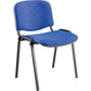 Sedia visitatore 4 gambe Unisit Dado D5S acciaio nero - rivestimento fili di luce blu - Conf. 2 pezzi - D5S/2/F11
