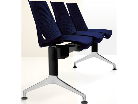 Panca 3 posti attesa Unisit Strike SK3P - schienale fisso - PPL blu SK3P/BL