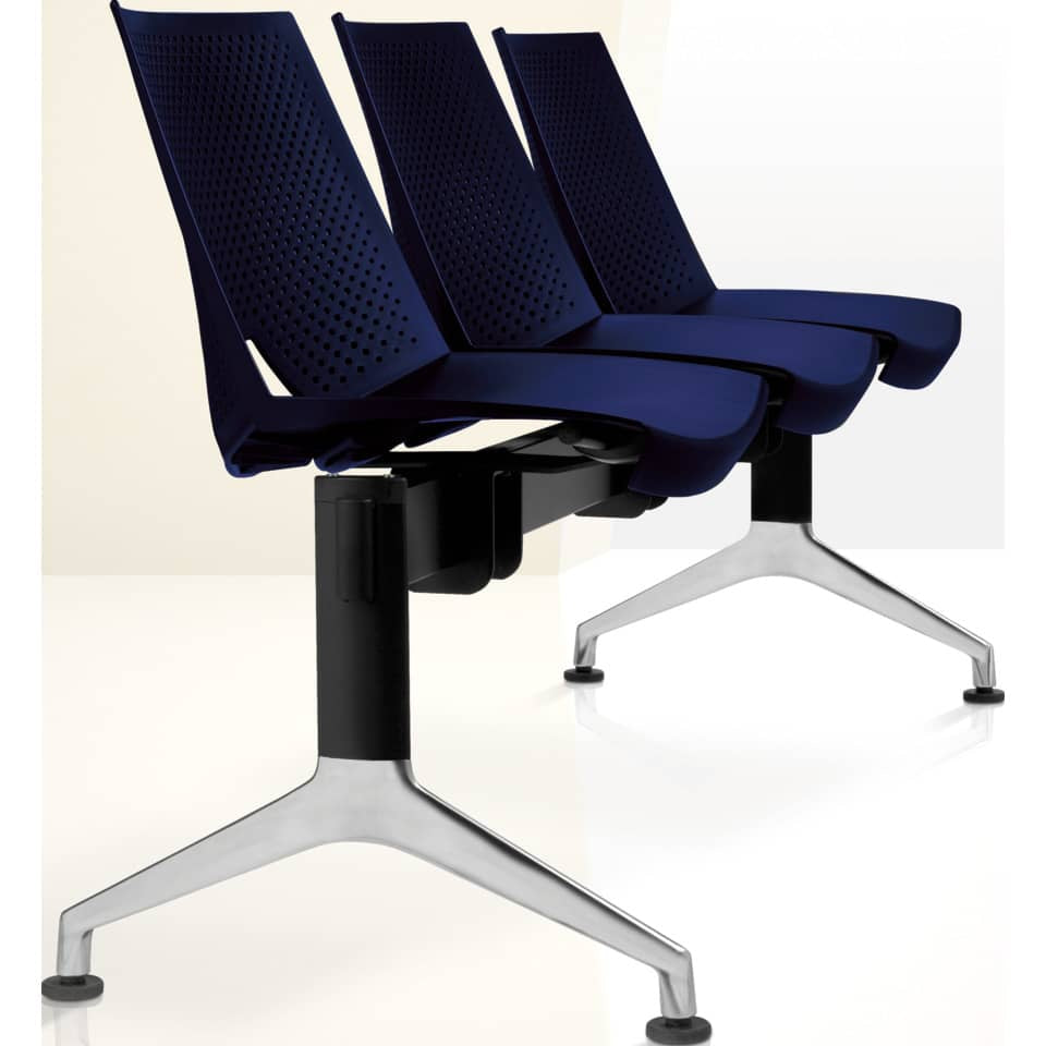 Panca 3 posti attesa Unisit Strike SK3P - schienale fisso - PPL blu SK3P/BL