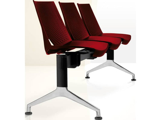 Panca 3 posti attesa Unisit Strike SK3P - schienale fisso - PPL rosso SK3P/RO